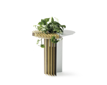 NOA - Round aluminium high side table with flowerpot by JCP UNIVERSE - view 3